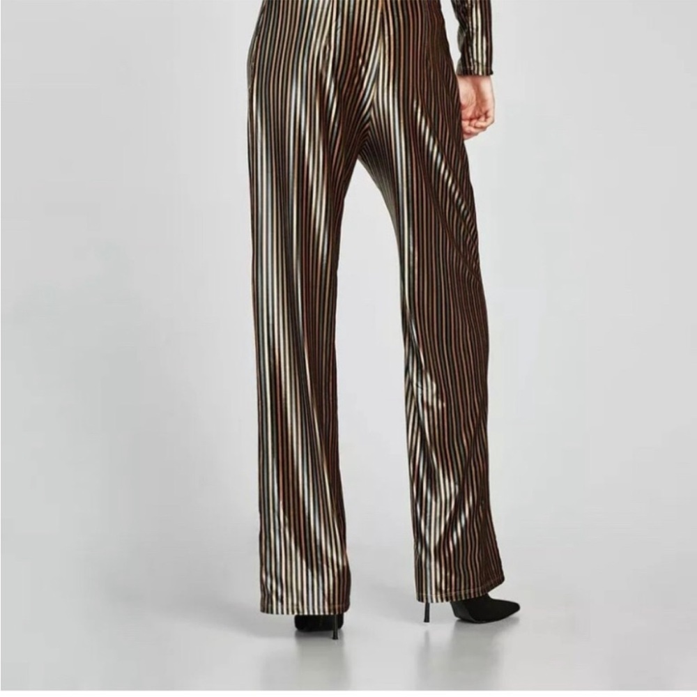 Zara Velvet striped Flare Panta